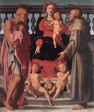  manierismus - Madonna und Kind mit zwei Heiligen Porträtist Florentiner Manierismus Jacopo da Pontormo
